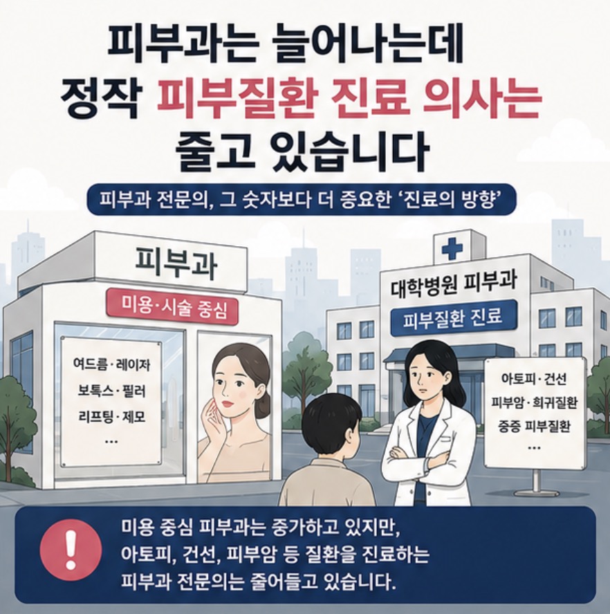 피부과는 늘어나는데, 피부질환 전문의는 왜 줄어들까? 1/4