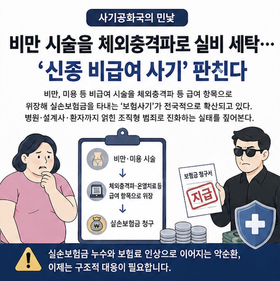 비만 시술이 체외충격파로? 진화하는 ‘신종 비급여 보험사기’